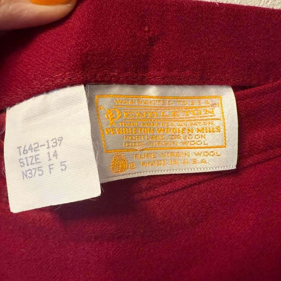 Vintage Pendleton Virgin Wool Burgundy Red Pencil Skirt Valentines Day Sz 14 - Picture 4 of 5